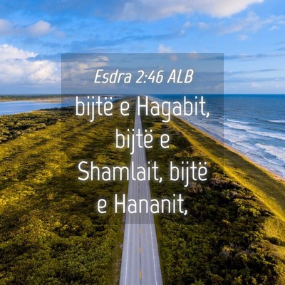Picture 04 - Esdra 2:46 ALB - bijtë e Hagabit, bijtë e Shamlait, bijtë e - Bible Verse Picture