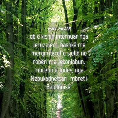 Picture 04 - Ester 2:6 ALB - që e kishin internuar nga Jeruzalemi bashkë me - Bible Verse Picture