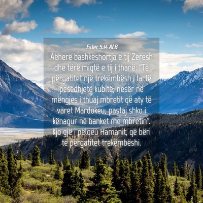Picture 04 - Ester 5:14 ALB - Aëherë bashkëshortja e tij Zeresh dhe tërë - Bible Verse Picture