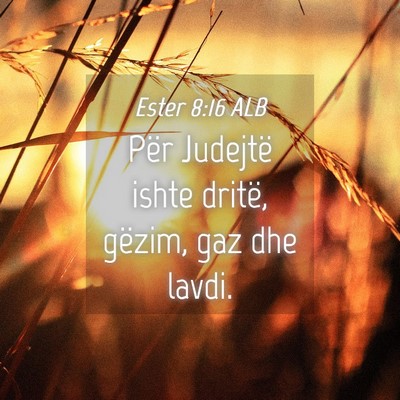 Picture 04 - Ester 8:16 ALB - Për Judejtë ishte dritë, gëzim, gaz dhe - Bible Verse Picture