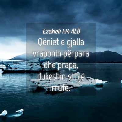 Picture 04 - Ezekieli 1:14 ALB - Qëniet e gjalla vraponin përpara dhe prapa, - Bible Verse Picture