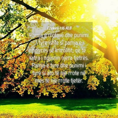 Picture 04 - Ezekieli 1:16 ALB - Pamja e rrotave dhe punimi i tyre ishte si pamja - Bible Verse Picture