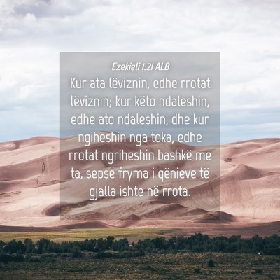 Picture 04 - Ezekieli 1:21 ALB - Kur ata lëviznin, edhe rrotat lëviznin; kur - Bible Verse Picture
