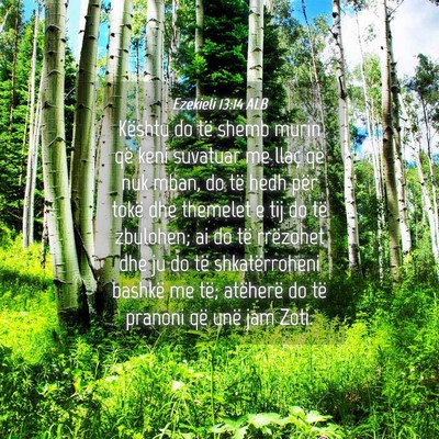 Picture 04 - Ezekieli 13:14 ALB - Kështu do të shemb murin që keni suvatuar me - Bible Verse Picture