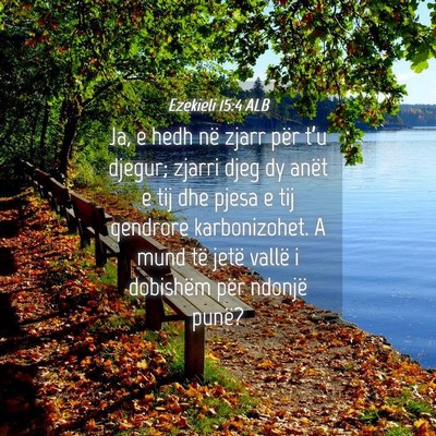 Picture 04 - Ezekieli 15:4 ALB - Ja, e hedh në zjarr për t’u djegur; zjarri - Bible Verse Picture