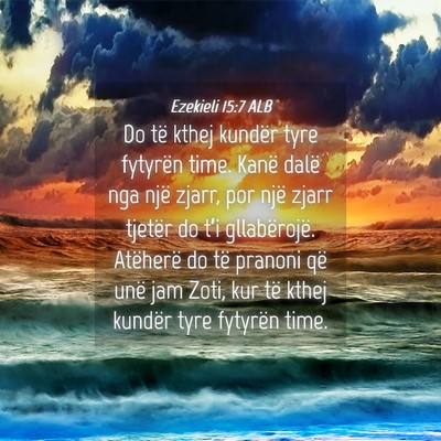 Picture 04 - Ezekieli 15:7 ALB - Do të kthej kundër tyre fytyrën time. Kanë - Bible Verse Picture