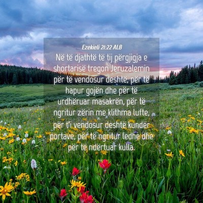 Picture 04 - Ezekieli 21:22 ALB - Në të djathtë të tij përgjigja e shortarisë - Bible Verse Picture