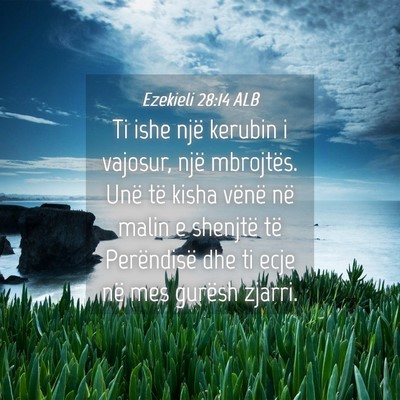 Picture 04 - Ezekieli 28:14 ALB - Ti ishe një kerubin i vajosur, një mbrojtës. - Bible Verse Picture