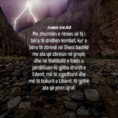 Picture 04 - Ezekieli 31:16 ALB - Me zhurmën e rënies së tij i bëra të dridhen - Bible Verse Picture