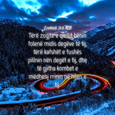 Picture 04 - Ezekieli 31:6 ALB - Tërë zogjtë e qiellit bënin folenë midis - Bible Verse Picture