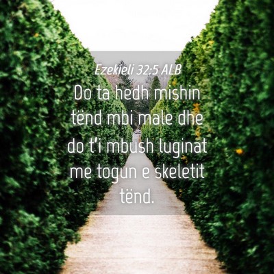 Picture 04 - Ezekieli 32:5 ALB - Do ta hedh mishin tënd mbi male dhe do t’i - Bible Verse Picture