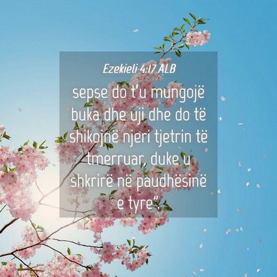 Picture 04 - Ezekieli 4:17 ALB - sepse do t’u mungojë buka dhe uji dhe do të - Bible Verse Picture