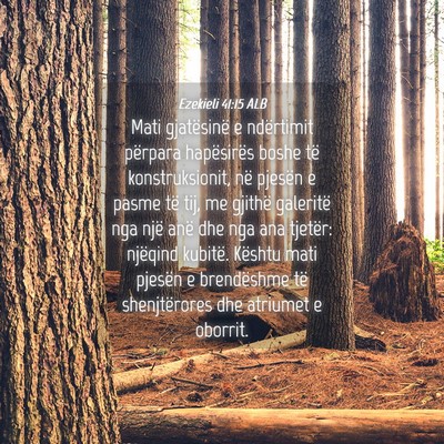 Picture 04 - Ezekieli 41:15 ALB - Mati gjatësinë e ndërtimit përpara - Bible Verse Picture
