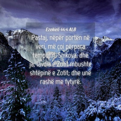 Picture 04 - Ezekieli 44:4 ALB - Pastaj, nëpër portën në veri, më çoi - Bible Verse Picture