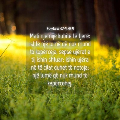 Picture 04 - Ezekieli 47:5 ALB - Mati njëmijë kubitë të tjerë: ishte një - Bible Verse Picture