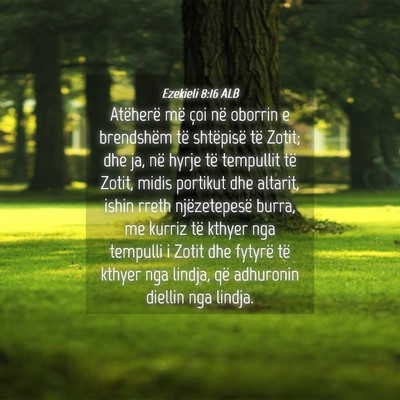 Picture 04 - Ezekieli 8:16 ALB - Atëherë më çoi në oborrin e brendshëm të - Bible Verse Picture