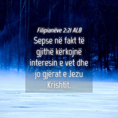 Picture 04 - Filipianëve 2:21 ALB - Sepse në fakt të gjithë kërkojnë interesin e - Bible Verse Picture