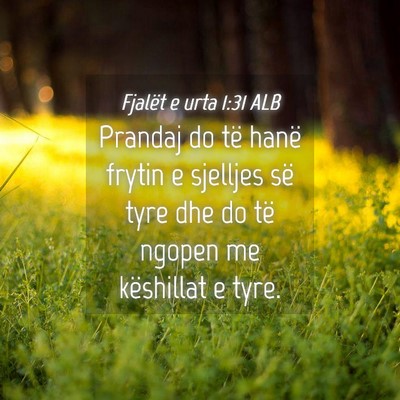 Picture 04 - Fjalët e urta 1:31 ALB - Prandaj do të hanë frytin e sjelljes së tyre - Bible Verse Picture