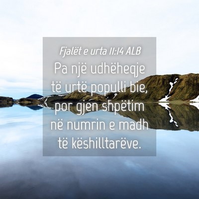 Picture 04 - Fjalët e urta 11:14 ALB - Pa një udhëheqje të urtë populli bie, por - Bible Verse Picture