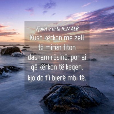 Picture 04 - Fjalët e urta 11:27 ALB - Kush kërkon me zell të mirën fiton - Bible Verse Picture