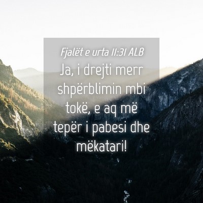 Picture 04 - Fjalët e urta 11:31 ALB - Ja, i drejti merr shpërblimin mbi tokë, e aq - Bible Verse Picture