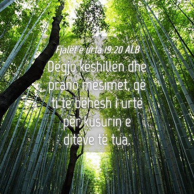 Picture 04 - Fjalët e urta 19:20 ALB - Dëgjo këshillën dhe prano mësimet, që ti të - Bible Verse Picture