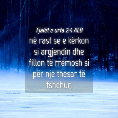 Picture 04 - Fjalët e urta 2:4 ALB - në rast se e kërkon si argjendin dhe fillon të - Bible Verse Picture