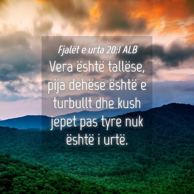 Picture 04 - Fjalët e urta 20:1 ALB - Vera është tallëse, pija dehëse është e - Bible Verse Picture