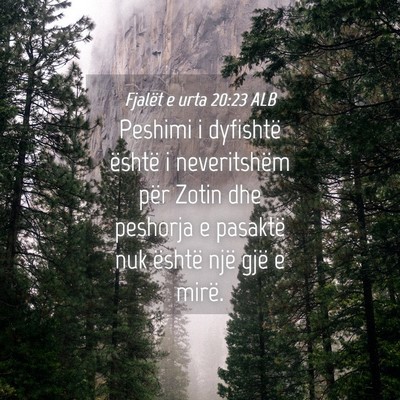 Picture 04 - Fjalët e urta 20:23 ALB - Peshimi i dyfishtë është i neveritshëm për - Bible Verse Picture