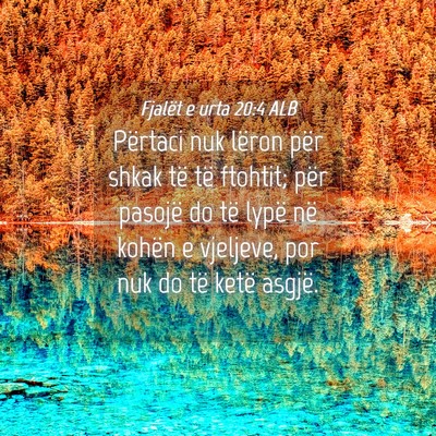 Picture 04 - Fjalët e urta 20:4 ALB - Përtaci nuk lëron për shkak të të ftohtit; - Bible Verse Picture