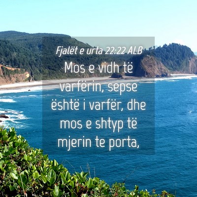 Picture 04 - Fjalët e urta 22:22 ALB - Mos e vidh të varfërin, sepse është i - Bible Verse Picture