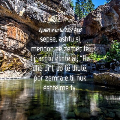 Picture 04 - Fjalët e urta 23:7 ALB - sepse, ashtu si mendon në zemër të tij, ashtu - Bible Verse Picture
