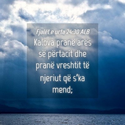 Picture 04 - Fjalët e urta 24:30 ALB - Kalova pranë arës së përtacit dhe pranë - Bible Verse Picture