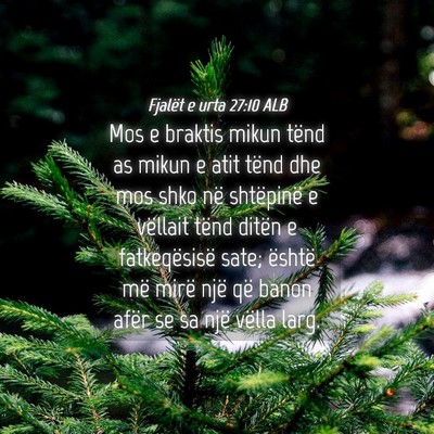 Picture 04 - Fjalët e urta 27:10 ALB - Mos e braktis mikun tënd as mikun e atit tënd - Bible Verse Picture