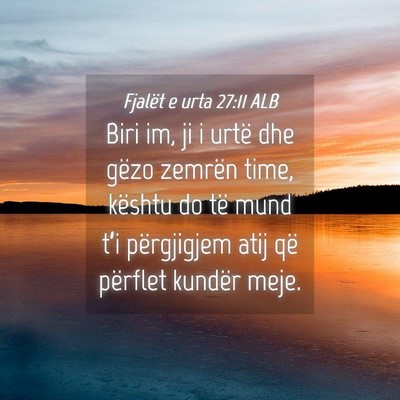 Picture 04 - Fjalët e urta 27:11 ALB - Biri im, ji i urtë dhe gëzo zemrën time, - Bible Verse Picture