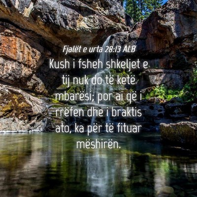 Picture 04 - Fjalët e urta 28:13 ALB - Kush i fsheh shkeljet e tij nuk do të ketë - Bible Verse Picture