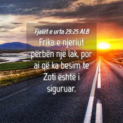 Picture 04 - Fjalët e urta 29:25 ALB - Frika e njeriut përbën një lak, por ai që ka - Bible Verse Picture
