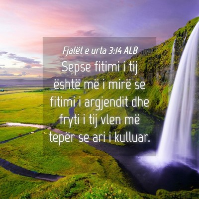 Picture 04 - Fjalët e urta 3:14 ALB - Sepse fitimi i tij është më i mirë se fitimi - Bible Verse Picture