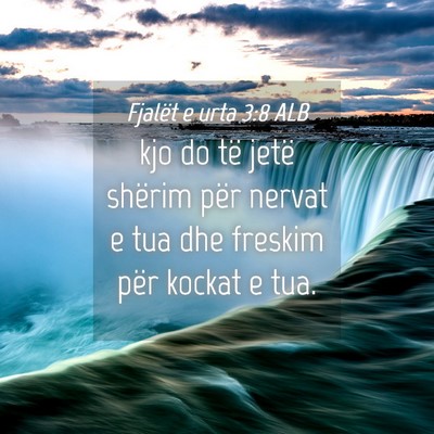 Picture 04 - Fjalët e urta 3:8 ALB - kjo do të jetë shërim për nervat e tua dhe - Bible Verse Picture