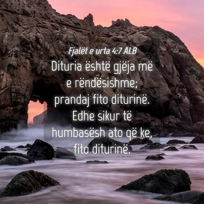Picture 04 - Fjalët e urta 4:7 ALB - Dituria është gjëja më e rëndësishme; - Bible Verse Picture