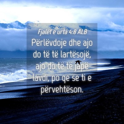 Picture 04 - Fjalët e urta 4:8 ALB - Përlëvdoje dhe ajo do të të lartësojë, ajo - Bible Verse Picture