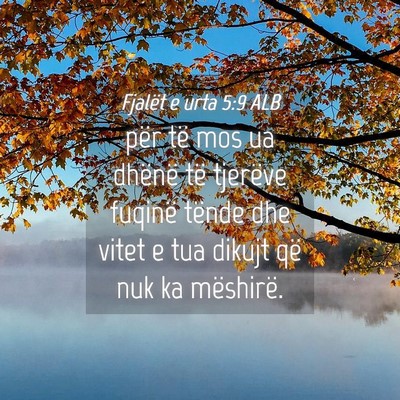 Picture 04 - Fjalët e urta 5:9 ALB - për të mos ua dhënë të tjerëve fuqinë - Bible Verse Picture