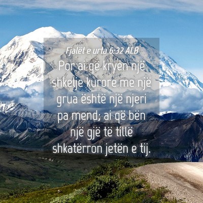 Picture 04 - Fjalët e urta 6:32 ALB - Por ai që kryen një shkelje kurore me një grua - Bible Verse Picture