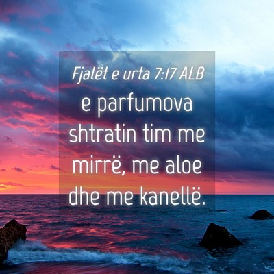 Picture 04 - Fjalët e urta 7:17 ALB - e parfumova shtratin tim me mirrë, me aloe dhe - Bible Verse Picture