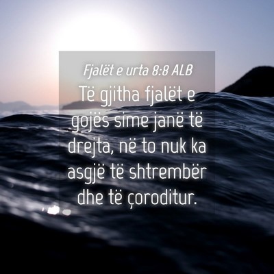 Picture 04 - Fjalët e urta 8:8 ALB - Të gjitha fjalët e gojës sime janë të - Bible Verse Picture