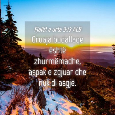 Picture 04 - Fjalët e urta 9:13 ALB - Gruaja budallaqe është zhurmëmadhe, aspak e - Bible Verse Picture