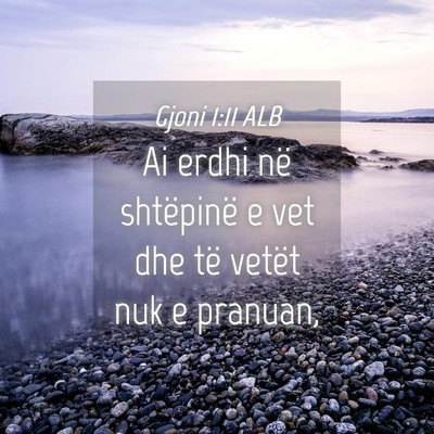 Picture 04 - Gjoni 1:11 ALB - Ai erdhi në shtëpinë e vet dhe të vetët nuk - Bible Verse Picture