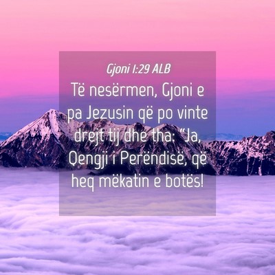 Picture 04 - Gjoni 1:29 ALB - Të nesërmen, Gjoni e pa Jezusin që po vinte - Bible Verse Picture