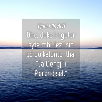 Picture 04 - Gjoni 1:36 ALB - Dhe, duke i ngulur sytë mbi Jezusin që po - Bible Verse Picture