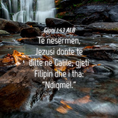 Picture 04 - Gjoni 1:43 ALB - Të nesërmen, Jezusi donte të dilte në Galile; - Bible Verse Picture